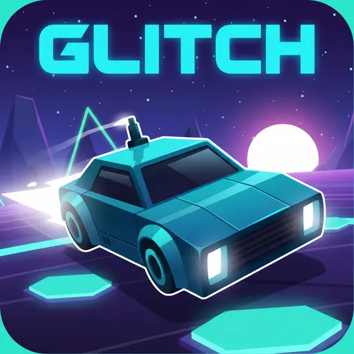 Glitch game main character jumping over obstacles